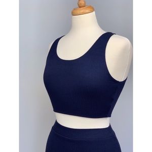 Navy Blue Two Piece Pencil Skirt and Tank Top Set!